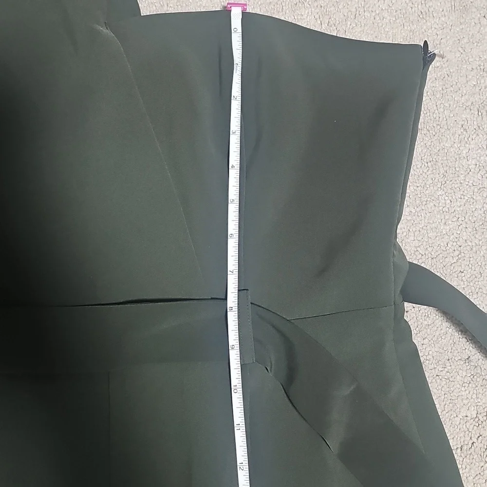 Elegant Dark Green One-Shoulder Jumpsuit - Picture 11 of 11